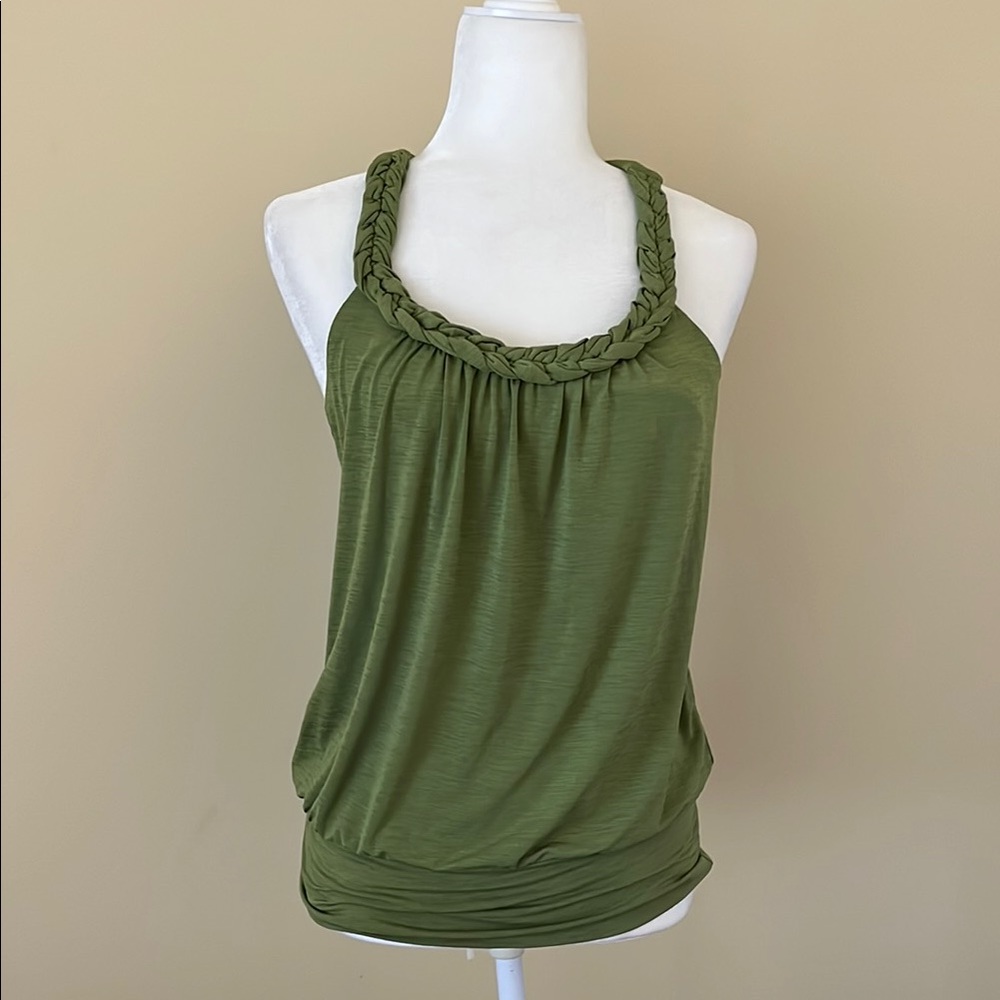 BCX Olive Braided Strap Tank Top